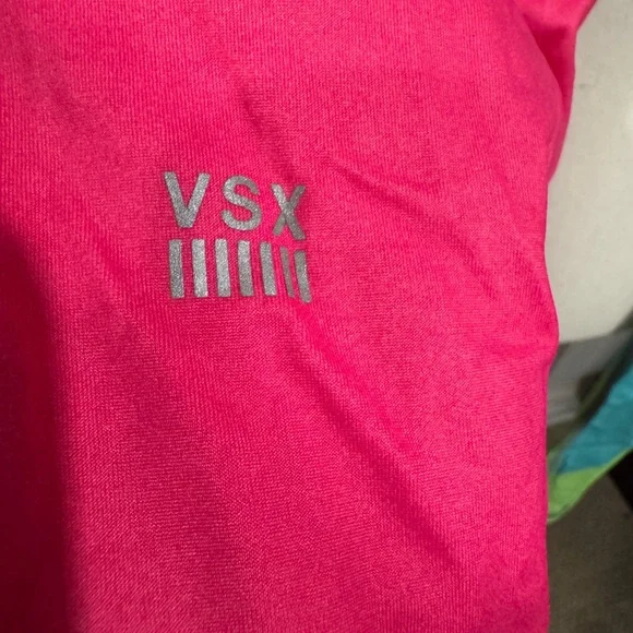 Victoria's Secret Pink and Red Leggings with Vibrant Patchwork Design - Picture 4 of 5